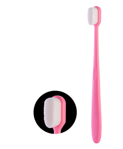 Portable soft-bristled toothbrush, single tube, home care toothbrush with plush bristles.