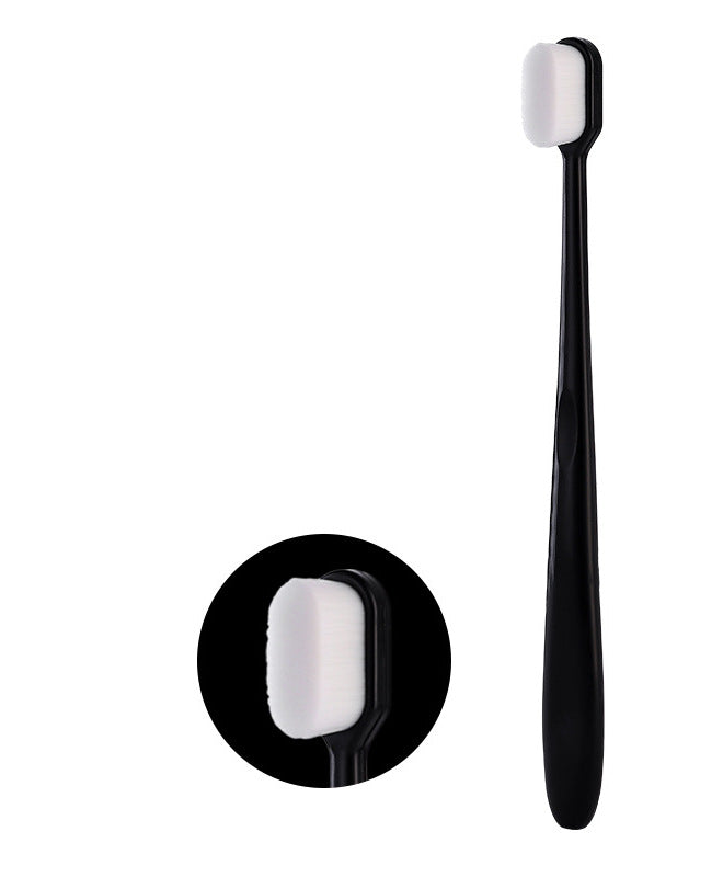 Portable soft-bristled toothbrush, single tube, home care toothbrush with plush bristles.