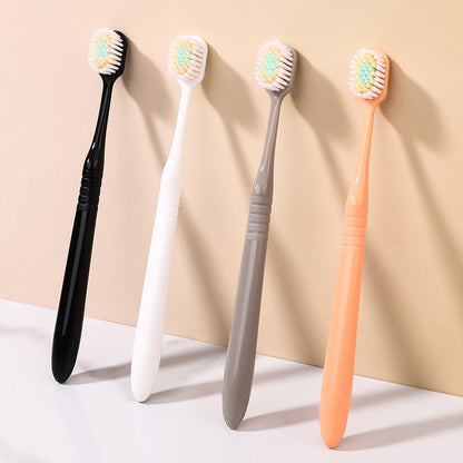 New Simple Soft Bristle Toothbrush for Students, Adults, and Home Use - Manual Double Cleaning Toothbrush
