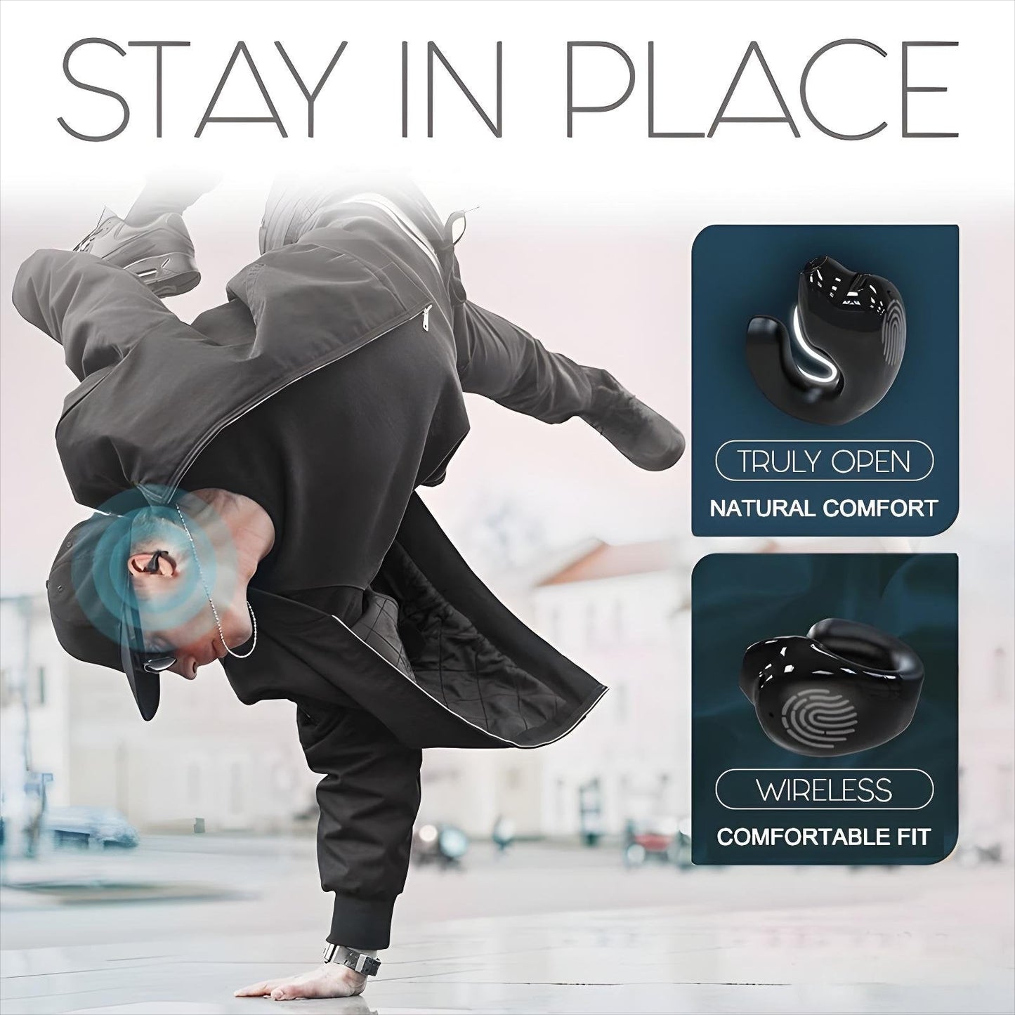 Wasserdichter kabelloser Sport-Ohrhörer mit Mikrofon